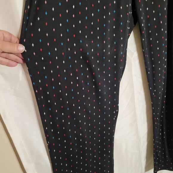 Women's 3XL Black Pajama Pants with Diamond Pattern - Picture 4 of 15